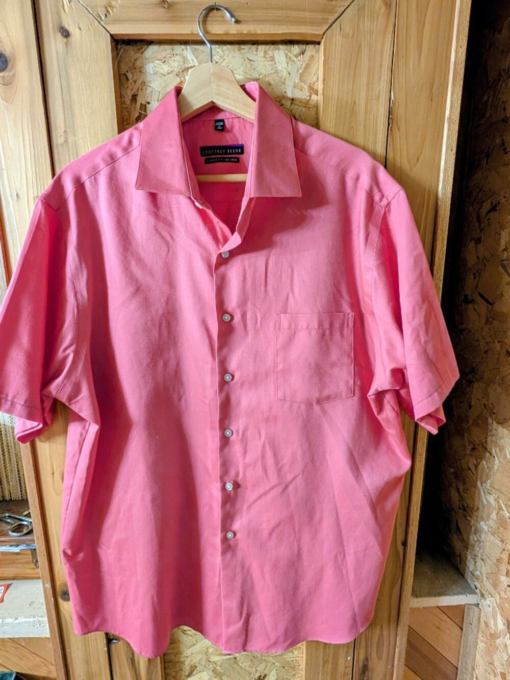 Geoffrey Beene Short sleeved shirt size 17,  34-35